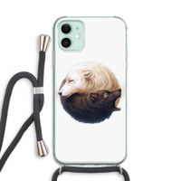 Yin Yang Wolves: iPhone 11 Transparant Hoesje met koord