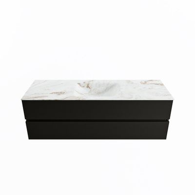MONDIAZ VICA-DLUX 150cm badmeubel onderkast Urban 2 lades. Inbouw wastafel CLOUD midden 1 kraangat, kleur Frappe.