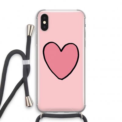 Hartje: iPhone X Transparant Hoesje met koord