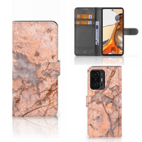Xiaomi 11T | 11T Pro Bookcase Marmer Oranje - thumbnail