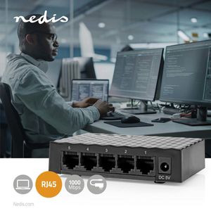 Nedis NSWH5P110BK netwerk-switch Managed Gigabit Ethernet (10/100/1000) Zwart