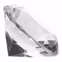 Diamant look-a-like - transparant - glas - 6 cm - geslepen - thumbnail