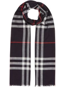 Burberry Lightweight Check Wool Silk Scarf - Marron