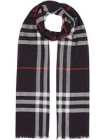 Burberry Lightweight Check Wool Silk Scarf - Marron - thumbnail