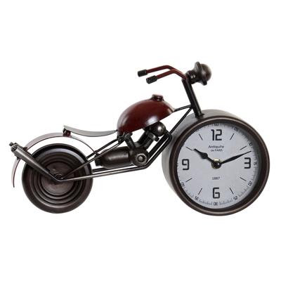 Tafelklok Home ESPRIT Rood Metaal Kristal Hout MDF Motorfiets Vintage 32,5 x 10 x 18 cm