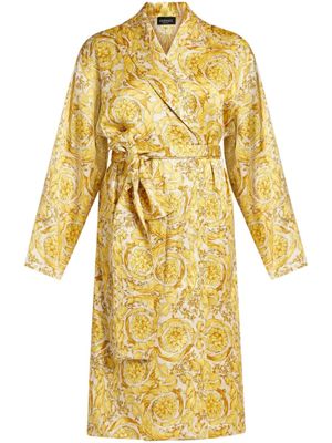 Versace robe de chambre à imprimé Barocco - Jaune