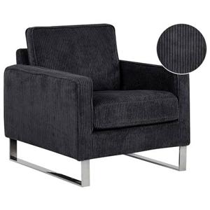 Beliani - VIND - Fauteuil - Zwart - Corduroy