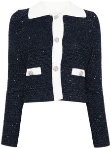 LIU JO veste en tweed à sequins - Bleu