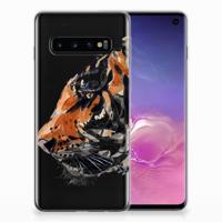 Smartphone hoesje Samsung Galaxy S10 Watercolor Tiger
