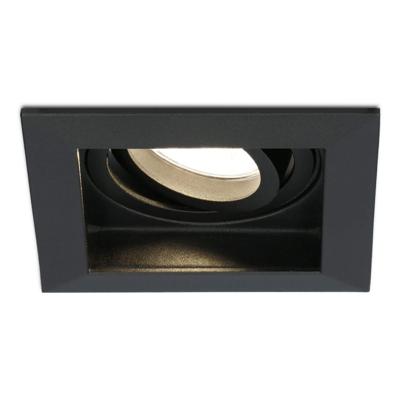 Durham vierkante LED inbouwspot - 4 Watt 345 lumen - 2700k warm wit - GU10 - Dimbaar Kantelbaar - Voor binnen - Zwart