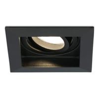 Durham vierkante LED inbouwspot - 4 Watt 345 lumen - 2700k warm wit - GU10 - Dimbaar Kantelbaar - Voor binnen - Zwart