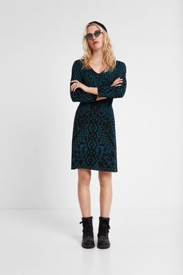 Jurk met V-hals - GREEN - S