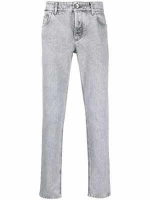 Brunello Cucinelli pantalon slim à effet délavé - Noir