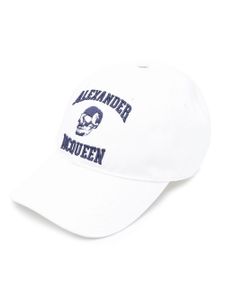 Alexander McQueen casquette en coton à broderies - Blanc