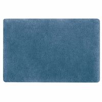 Spirella badkamer vloer kleedje/badmat tapijt - hoogpolig en luxe uitvoering - blauw - 40 x 60 cm - Microfiber   -