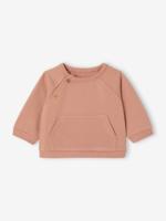 Sweater voor pasgeborene van lichte fleece met zak klei