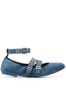 Stuart Weitzman ballerines Maverick en jean - Bleu