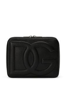 Dolce & Gabbana logo-embossed leather shoulder bag - Noir