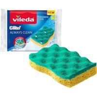 Vileda Glitzi Always Clean Schuursponsen 2 Stuks Geel/Groen Vileda Glitzi Always Clean Schuursponsen 2 Stuks Geel/Groen