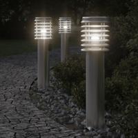 VidaXL Buitenvloerlamp met stopcontact 60 cm roestvrijstaal zilver VidaXL Buitenvloerlamp met stopcontact 60 cm roestvrijstaal zilver