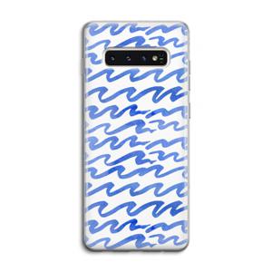 Blauwe golven: Samsung Galaxy S10 4G Transparant Hoesje