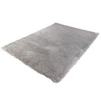 Hoogpolig Gerecycled Floki vloerkleed Grijs-Ø 120 cm Hoogpolig Gerecycled Floki vloerkleed Grijs-Ø 120 cm