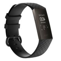 Diamond patroon siliconen pols Band Watch Band voor Fitbit Charge 3 (zwart)