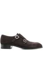 TOM FORD chaussures en daim à boucles 30 mm - Marron