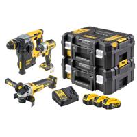 DEWALT DCK305P3T-QW Accu-slagmoersleutel, Accu-boorhamer, Haakse accuslijper 18 V 5.0 Ah Li-ion Incl. accu, Incl. 2 accus, Incl. 3 accus, Incl. lader