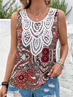 Ethnic Casual Loose Tank Top