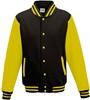 Just JH043 Varsity Jacket - Jet Black/Sun Yellow - L