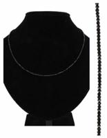 Zwarte Spinel Subtiel Collier Zilveren Slotje 44 cm Lengte - thumbnail