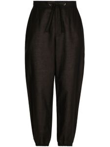 Dolce & Gabbana logo-patch drawstring-waist trousers - Noir