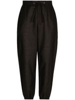 Dolce & Gabbana logo-patch drawstring-waist trousers - Noir - thumbnail