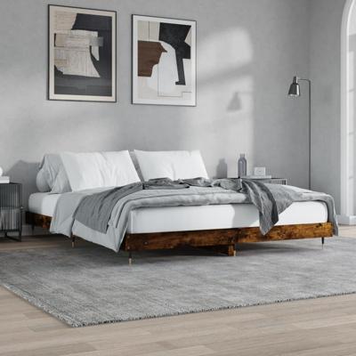 Bedframe zonder matras hout gerookt eikenkleurig 120x200 cm