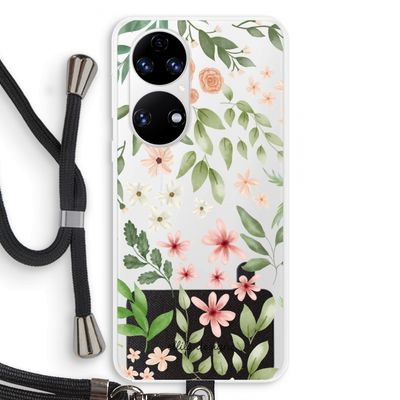 Botanical sweet flower heaven: Huawei P50 Transparant Hoesje met koord