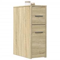 Badkamerkast smal met wielen bewerkt hout sonoma eikenkleurig Badkamerkast smal met wielen bewerkt hout sonoma eikenkleurig