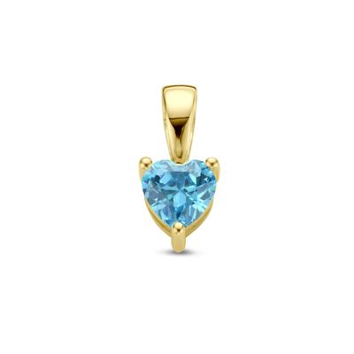 14K Geelgouden Hart Hanger met December Geboortesteen - 9,5mm