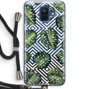 Geometrische jungle: Samsung Galaxy A6 (2018) Transparant Hoesje met koord