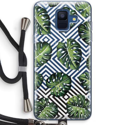 Geometrische jungle: Samsung Galaxy A6 (2018) Transparant Hoesje met koord