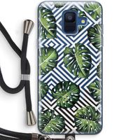 Geometrische jungle: Samsung Galaxy A6 (2018) Transparant Hoesje met koord