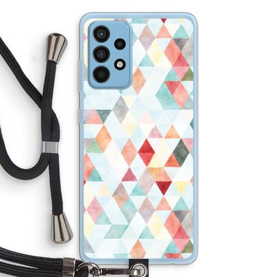 Gekleurde driehoekjes pastel: Samsung Galaxy A52 Transparant Hoesje met koord