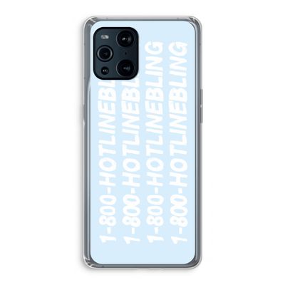 Hotline bling blue: Oppo Find X3 Pro Transparant Hoesje