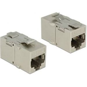 Delock 86408 Keystone-module RJ45-aansluiting > RJ45-aansluiting Cat.6A metaal