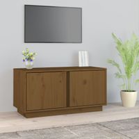 Tv-meubel 80x35x40,5 cm massief grenenhout honingbruin