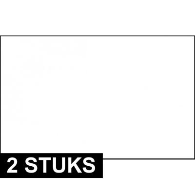 Witte vlag - 2x - 150 x 90 cm - decoratie vlag in de kleur wit - polyester - met ophangogen