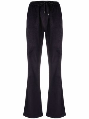 Moncler pantalon de jogging droit en velours - Bleu