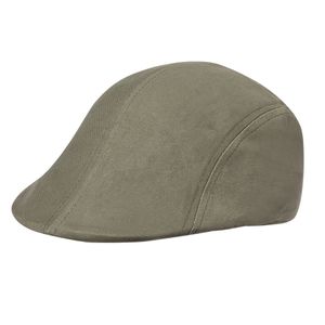 Kariban Flat cap/pet voor heren - beige - katoen - basic hoofdmaat 58 cm   -