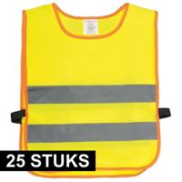 Veiligheidsvest fluorescerend geel - 25x - kinderen - Reflecterende veiligheidsvesten - one size