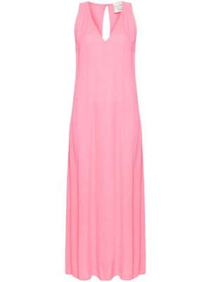 Forte Forte robe longue évasée à col v - Rose